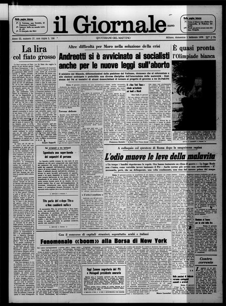 Il giornale nuovo : quotidiano del mattino